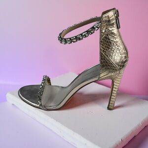 Pelle Moda Frisk Embellished In Snake and Gold Size 9M - previously worn!